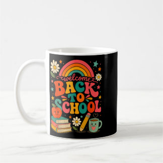 Welkom terug naar school Retro regenboog leraar Koffiemok