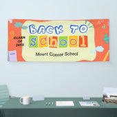 Welkom terug naar school rode achtergrond banner (Beurs)