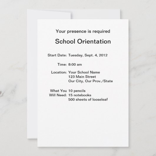 Welkom terug naar school rode appel en groene worm kaart (Achterkant)