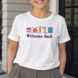 Welkom terug naar school Schattige schoolbenodigdh T-shirt