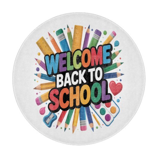 Welkom terug naar school snijplank (Voorkant)