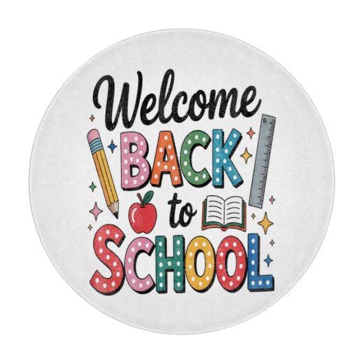 Welkom terug naar school snijplank (Voorkant)
