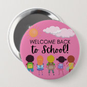 Welkom terug naar school Square Button, 2 inch Ronde Button 4,0 Cm (Voorkant /achterkant)
