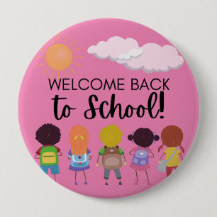 Welkom terug naar school Square Button, 2 inch Ronde Button 4,0 Cm