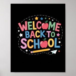 Welkom terug naar school T-shirt Cute Kleurrijke G Poster