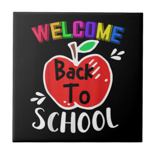 Welkom terug naar school T-shirt Grappige leraren Tegeltje