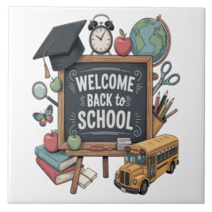 Welkom terug naar school tegeltje
