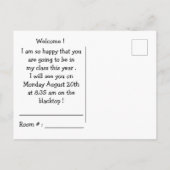 Welkom terug-naar-school tekst sjabloon briefkaart (Achterkant)