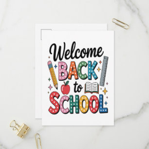 Welkom terug naar school uitnodiging briefkaart