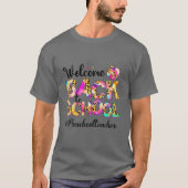 Welkom terug naar school voorschoolse leraar Tie D T-shirt (Voorkant)