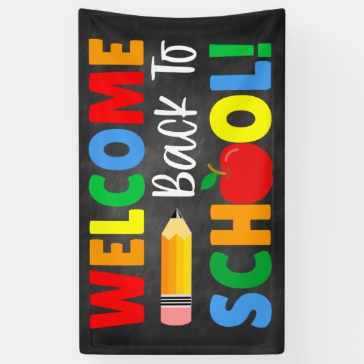 welkom terug naar schoolbanner spandoek (Verticaal)