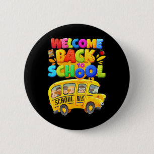Welkom terug naar schoolbus Mannen jongen Ronde Button 5,7 Cm