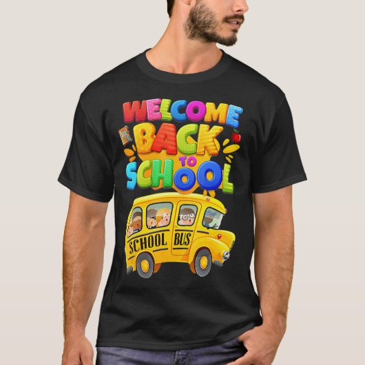 Welkom terug naar schoolbus Mannen jongen T-shirt (Voorkant)