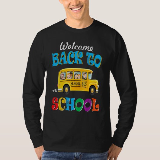 Welkom terug naar schoolbus Mannen jongen T-shirt (Voorkant)