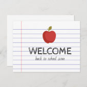 Welkom terug naar schoolkoffer Apple Briefkaart (Voorkant / Achterkant)