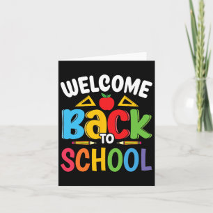 Welkom terug naar schoolleraar student eerste dag  kaart