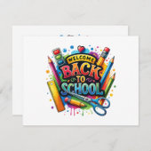 Welkom terug op de eerste dag van de schoolleraar feestdagenkaart (Voorkant / Achterkant)