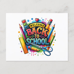 Welkom terug op de eerste dag van de schoolleraar informatiekaartje