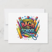 Welkom terug op de eerste dag van de schoolleraar save the date (Achterkant)
