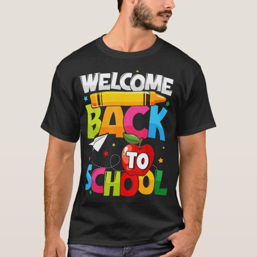 Welkom terug op de eerste dag van de schoolleraar t-shirt (Voorkant)