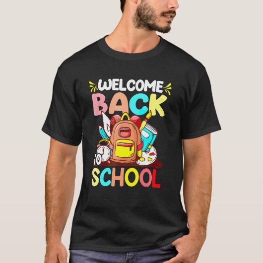 Welkom terug op de eerste schooldag t-shirt (Voorkant)