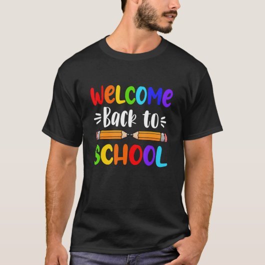 Welkom terug op de eerste schooldag t-shirt (Voorkant)