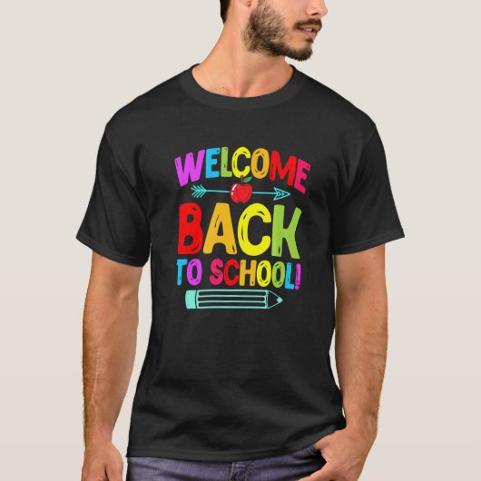Welkom terug op de eerste schooldag t-shirt (Voorkant)