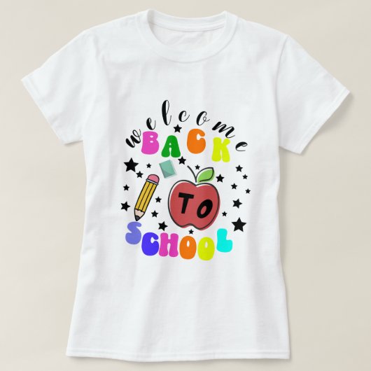 Welkom terug op de grappige school t-shirt (Design voorkant)