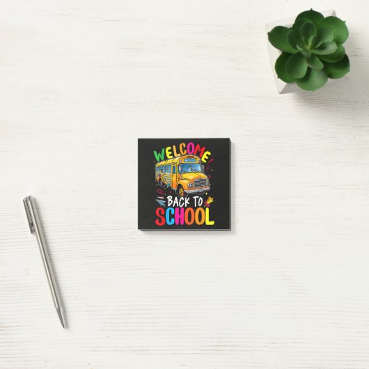 Welkom terug op de schoolbus 1e dag van school post-it® notes (Kantoor)