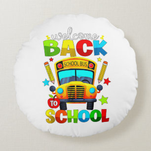 Welkom terug op de schoolbus 1e schooldag Teach Rond Kussen