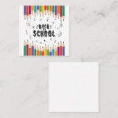 Welkom terug op het Shirt van de school, eerste sc Vierkante Visitekaartje (Voorkant / Achterkant)