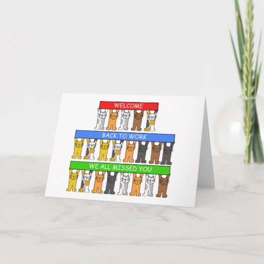 Welkom terug op het werk We hebben jullie allemaal Kaart (Voorkant)