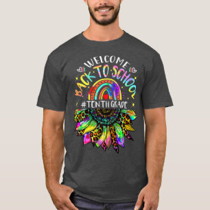 Welkom terug op school 10e gradiëntkleurstof Sunfl T-shirt