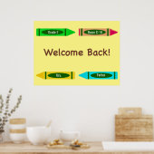 Welkom terug op school Aangepaste kleuren kleurpot Poster (Keuken)
