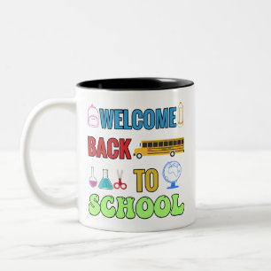 Welkom terug op school Beste cadeau voor een stu Tweekleurige Koffiemok