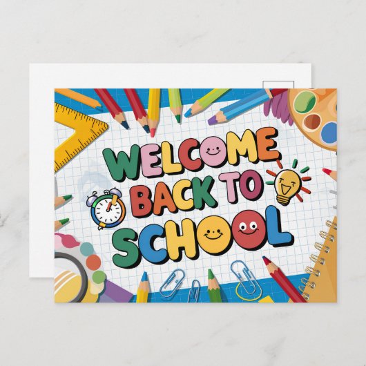 Welkom terug op school briefkaart (Voorkant / Achterkant)