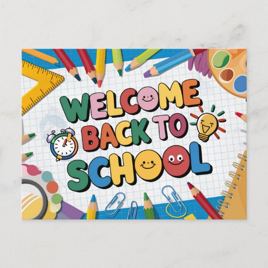 Welkom terug op school briefkaart (Voorkant)