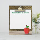 Welkom terug op school! Briefpapier (Staand voorkant)