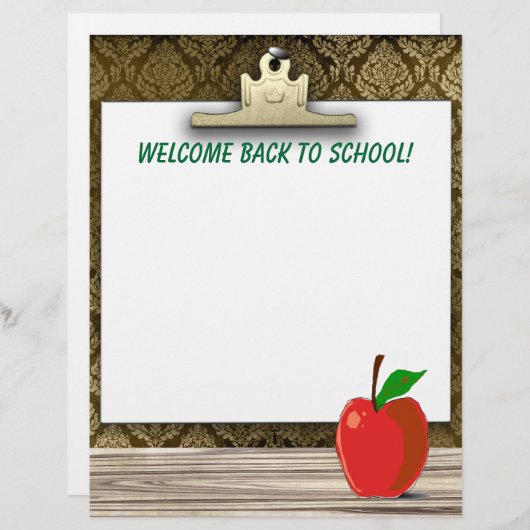 Welkom terug op school! Briefpapier (Voorkant / Achterkant)