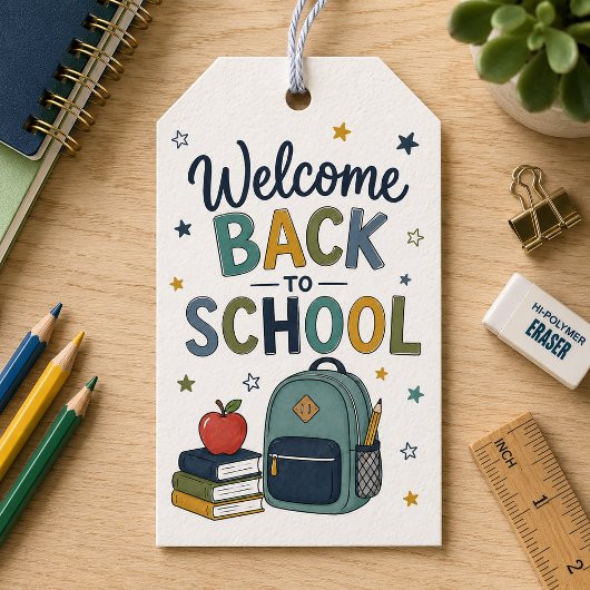 Welkom terug op school cadeaulabel