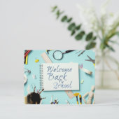 Welkom terug op school – Creatief Notitieboek Feestdagenkaart (Staand voorkant)