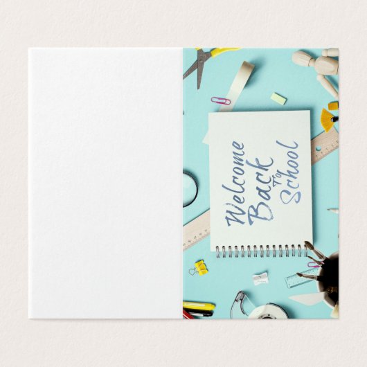 Welkom terug op school – Creatief Notitieboek Kaart (Buitenkant ongevouwen)