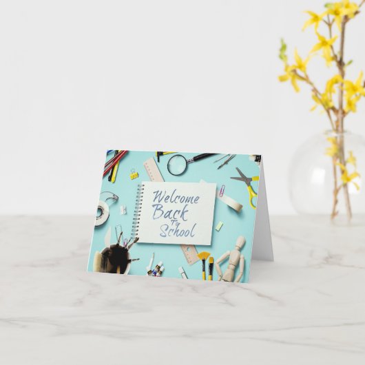 Welkom terug op school – Creatief Notitieboek Kaart (Gele Bloem)