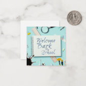 Welkom terug op school – Creatief Notitieboek Notitiekaartje (Voorkant / Achterkant in situ)