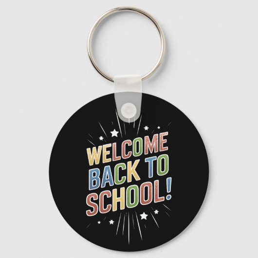 Welkom Terug Op School Docent Eerste Dag Van Schoo Sleutelhanger (Voorkant)
