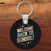 Welkom Terug Op School Docent Eerste Dag Van Schoo Sleutelhanger (Voorkant)