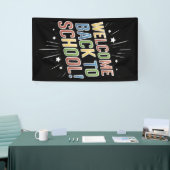Welkom Terug Op School Docent Eerste Dag Van Schoo Spandoek (Beurs)