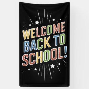 Welkom Terug Op School Docent Eerste Dag Van Schoo Spandoek