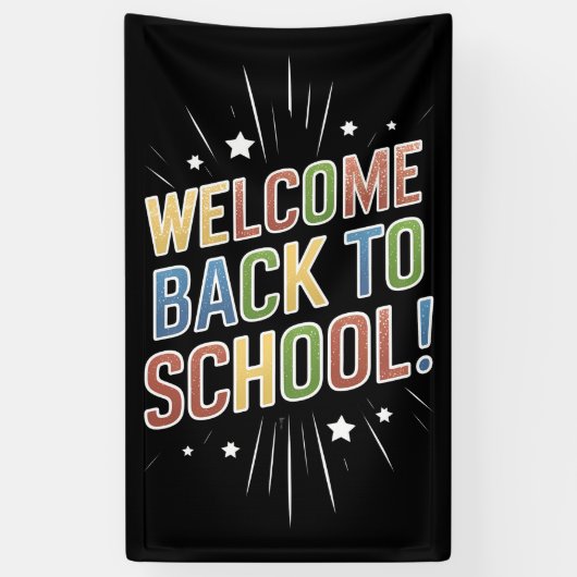 Welkom Terug Op School Docent Eerste Dag Van Schoo Spandoek (Verticaal)