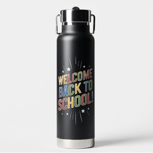 Welkom Terug Op School Docent Eerste Dag Van Schoo Waterfles (Voorkant)
